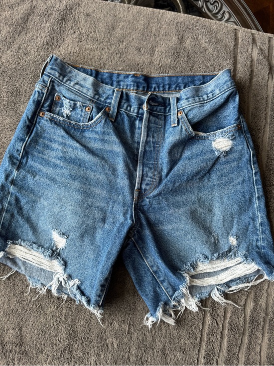 Levi's Pants - Levi's 501 Classic Blue Straight Denim Jeans Shorts-size W28